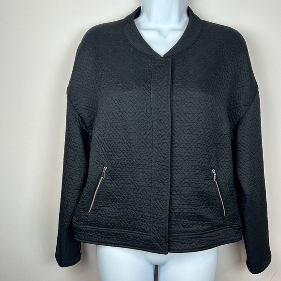 Rebecca Minkoff Jackets & Blazers - Rebecca Minkoff Black Quilted Moto Jacket Floral Lining Size M